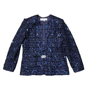 Vintage Lillie Rubin Evening Jacket 16 Brooch Closure Formal Wedding Resort